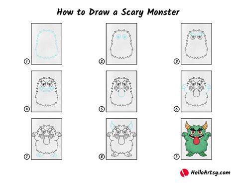 How to Draw a Scary Monster - HelloArtsy