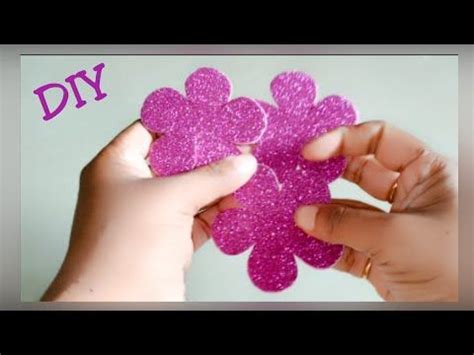 Diy Glitter Foam Sheet Craft Foamiran Flower Tutorial Homemade