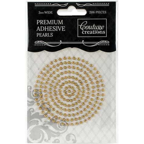 Couture Creations Self Adhesive Pearls 3mm 206pkg Glamorous Gold