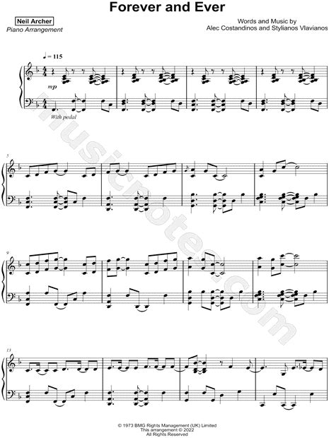 Neil Archer Forever And Ever Sheet Music Piano Solo In F Major Download And Print Sku