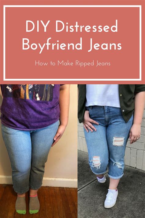 Diy Distressed Boyfriend Jeans How To Make Ripped Jeans Diy Ripped