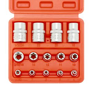 Casoman Pieces Female E Torx Star Socket Set Female External Star