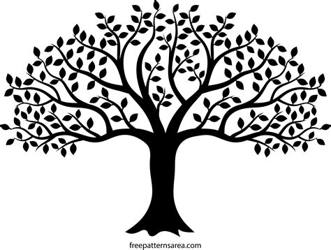 Free Black Tree Silhouette Vector Art Design - FreePatternsArea