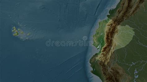 Ecuador with Galapagos Islands Highlighted. Pale Stock Illustration ...