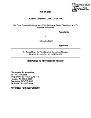 Fillable Online Supreme Courts State Tx No In The Supreme