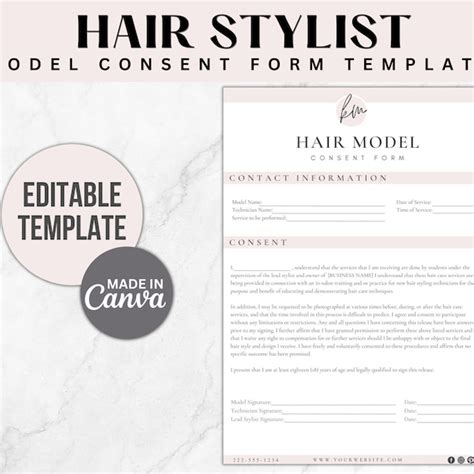 Editable Model Consent Forms Etsy