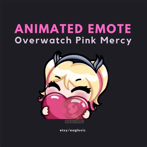 Animated Emote Overwatch Mercy Pink Skin Love Heart Overwatch Hero