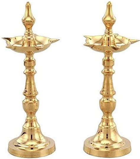 Buy Brass Diya Tall Kerala Diya Dhoop Kapoor Diya Dani Oil Lamp Online