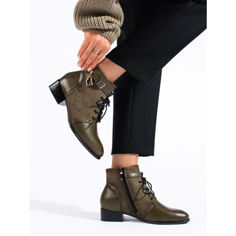 W POTOCKI Green Lace Up Boots Potocki EPonuda