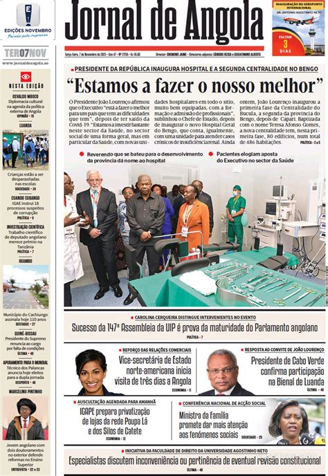 Capa Jornal De Angola De