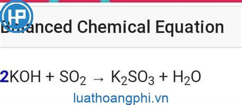 SO2 + KOH → K2SO3 + H2O