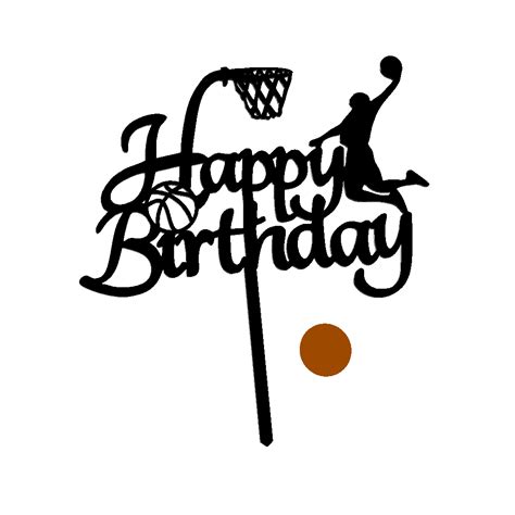 STL file Happy Birthday Basketball Theme Cake Topper 🎂・Model to ...