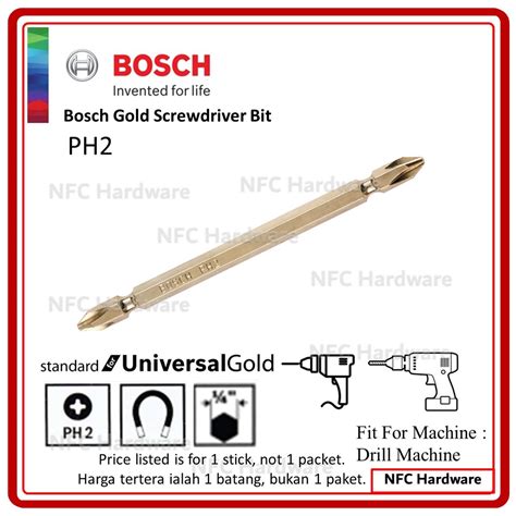 Bosch Gold Screwdriver Bit Ph2 45mm 65mm 110mm 1 Pcs Shopee