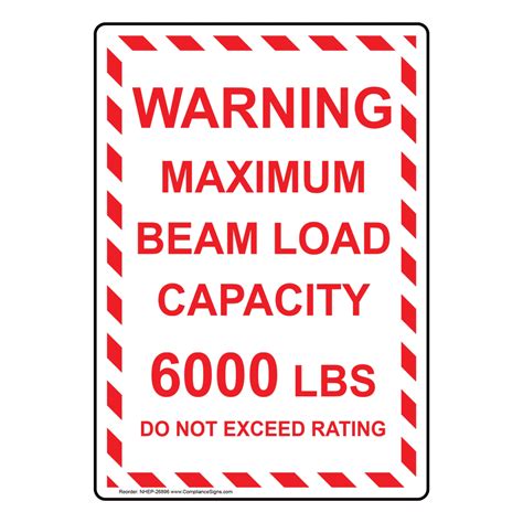 Vertical Sign Crane Warning Maximum Beam Load Capacity