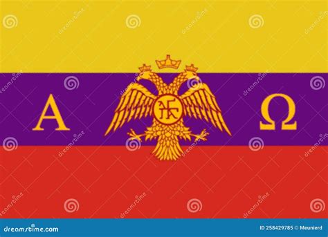 Flag Of The Byzantine Empire Flag Of Constantinople. 3D Illustration. Royalty-Free Stock Photo ...