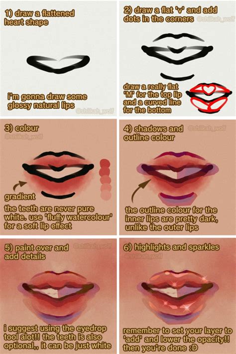 Drawing Step By Step Lips