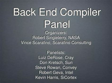 Ppt Back End Compiler Panel Powerpoint Presentation Free Download