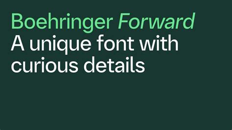 Boehringer Ingelheim Forward Corporate Font Design Tagebuch