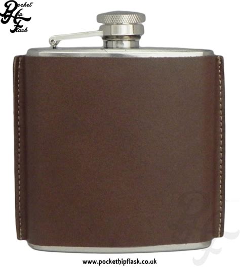 Brown Leather Hip Flask Oz Stainless Steel Leather Flask