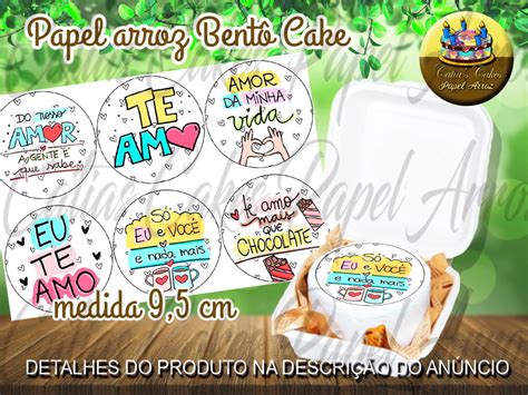 Papel De Arroz Bentô Bento Cake Namorado amor Redondo Elo7