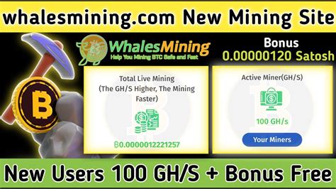 Whalesmining New Free Bitcoin Mining Site Gh S Bonus New