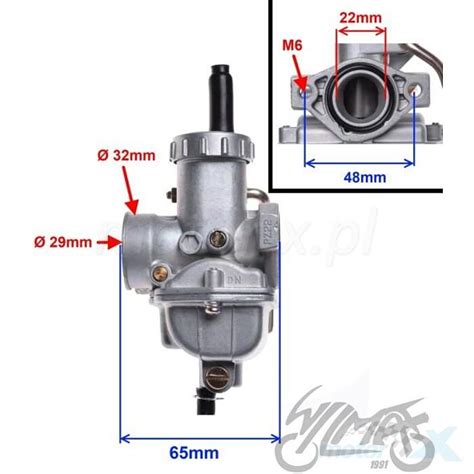 Gaźnik PZ22 110 125cc gardziel 22mm przepustnica 17mm ssanie ręczne