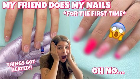 My Friend Tries Doing My Nails For The First Time Beginner Tries Gel