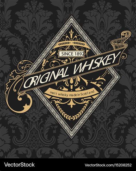 Liquor label with design elements Royalty Free Vector Image