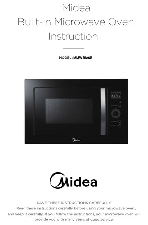 Midea Mmwbi25b Instruction Manual Pdf Download Manualslib