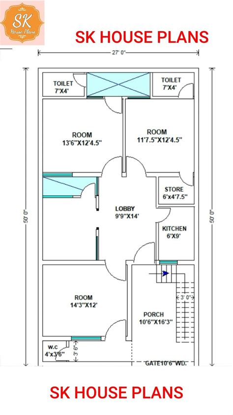 House Design 27 X 50 150 Sqyds House Map House Plan Artofit