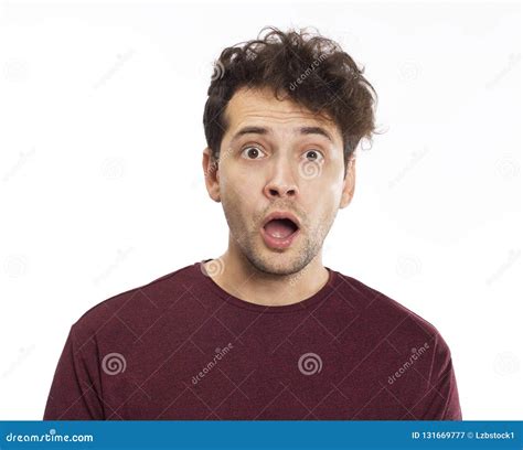 Surprised Young Handsome Man With T Shirt Stock Image Image Of