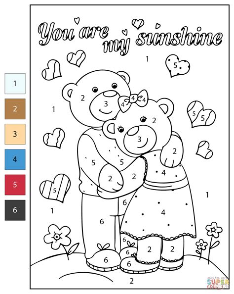 Color By Number You Are My Sunshine Coloring Page Free Printable