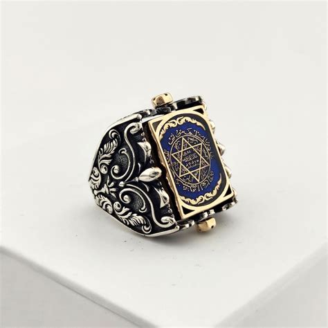 King Solomon Ring, Seal of Solomon Ring for Men, Silver Islamic Ring ...