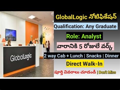 GlobalLogic Recruitment 2022 Jobs In Hyderabad Jobs In Telugu