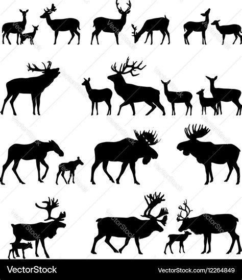 Deer Family Silhouette SVG