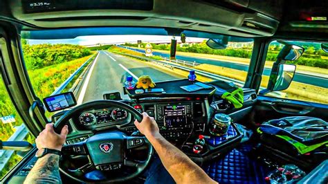 ASMR POV Truck Driving Scania R500 France Stunning Nature 4k HD