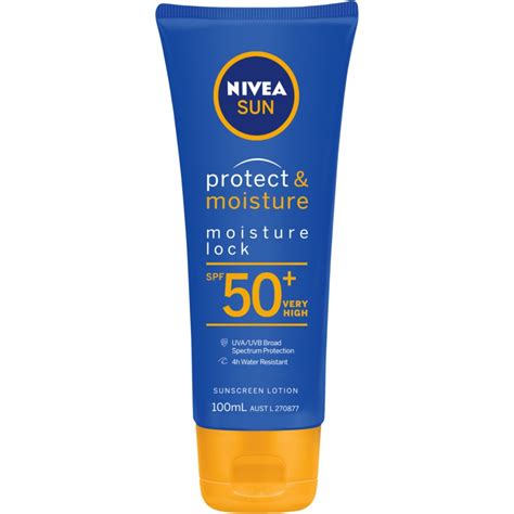 Nivea Sun Protect And Moisture Moisture Lock Spf50 Sunscreen Lotion 100ml Big W