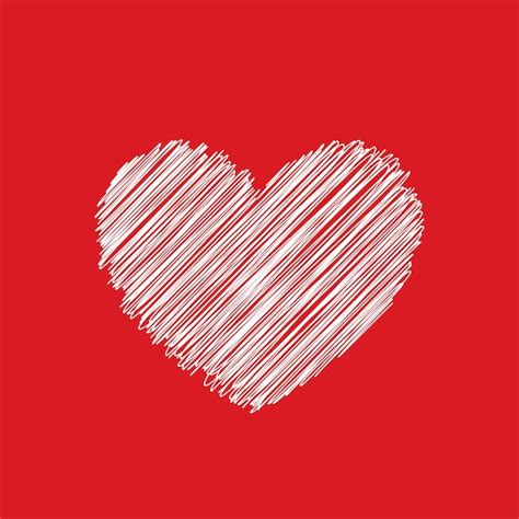 Premium Vector Scribble Heart Vector Artwork On Red Background