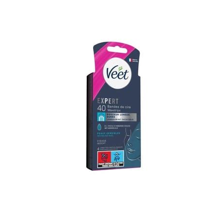 Veet expert bandes de cire froide épilation visage peaux sensibles x40