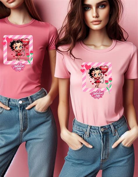 Betty Boop Valentine S Day Gift Tee Red Heart Sweater Cartoon