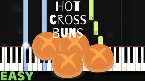 Hot Cross Buns EASY Piano Tutorial Tunes With Tina YouTube