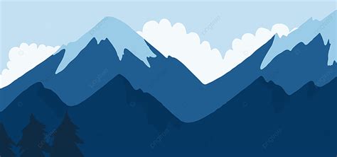 Mountains In The Heights Background Vector, Tree, Abstract, Blue ...