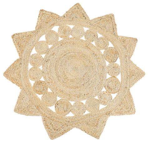 Beliani Tapis Rond Beige En Jute 120 Cm Araban Leroy Merlin