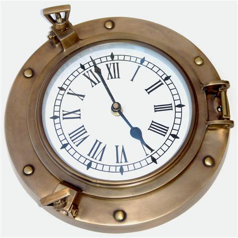 Brass Maritime Ships Porthole Wall Clock Nautical Decor Antique Price Guide Details Page