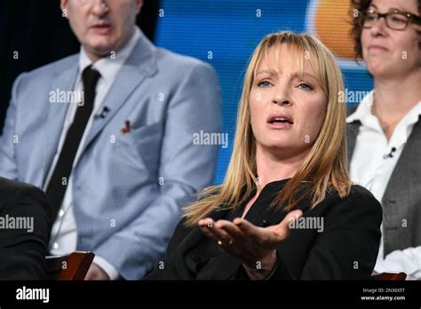 Uma Thurman Speaks On Stage During The The Slap Panel At The Nbc 2015