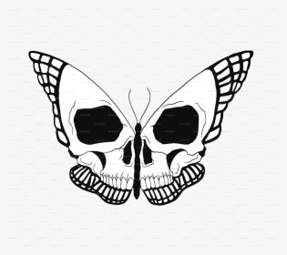 Transparent Skull Png , Png Download - Butterfly Skull Clipart, Png Download - kindpng