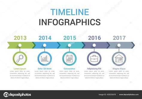 Timeline Infographics Template Colorful Arrows Workflow Process Diagram