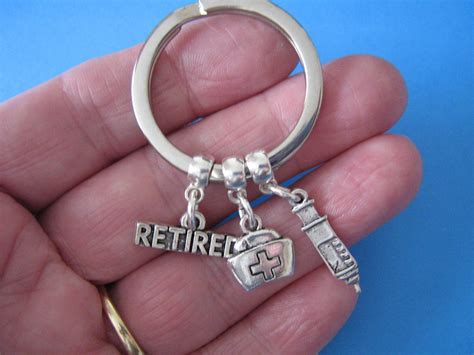 Retired Nurse Keyring Nurse Retirement T Retired Nursing Etsy