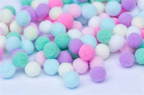 Premium Photo Sweet Pastel Color Pom Pom Background