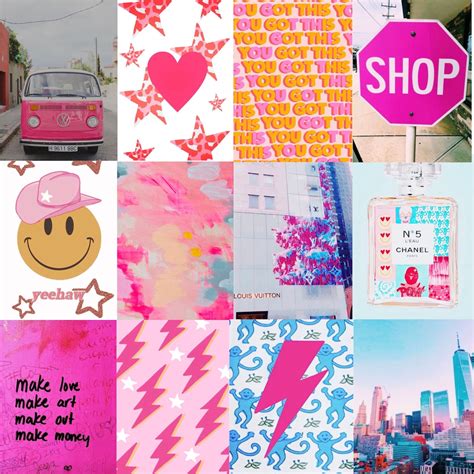 Preppy Wall Collage With 60 Pictures Digital Download Etsy
